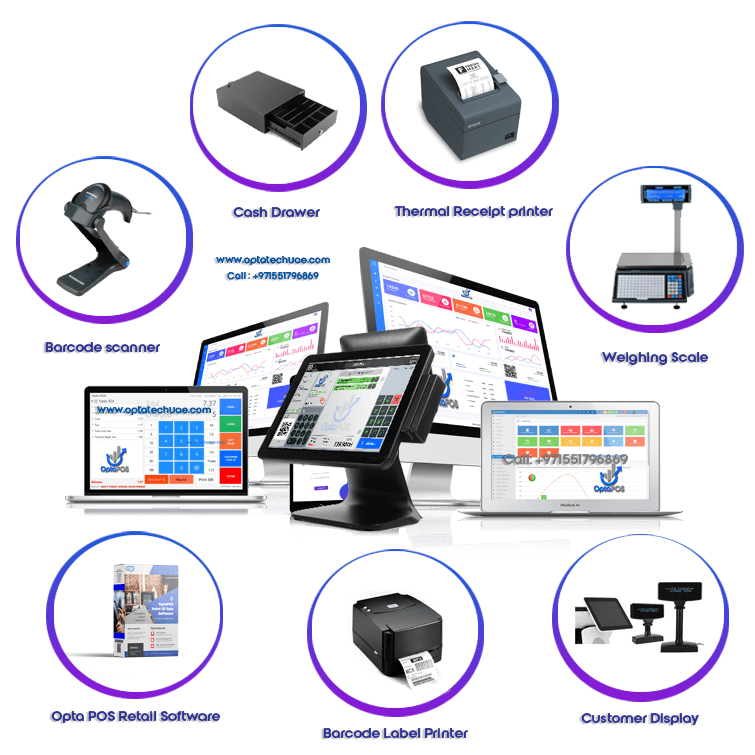 POS Hardware with software onetime payment lifetime license uae